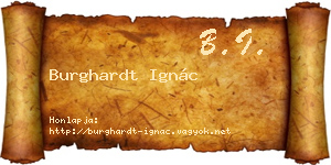 Burghardt Ignác névjegykártya